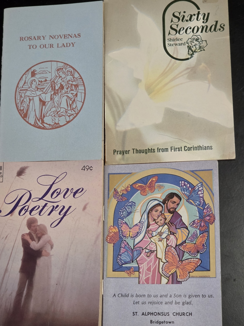 Vintage Inspirational & Prayer Booklets Set of 4 - 1980s Dell Purse Book Rosary